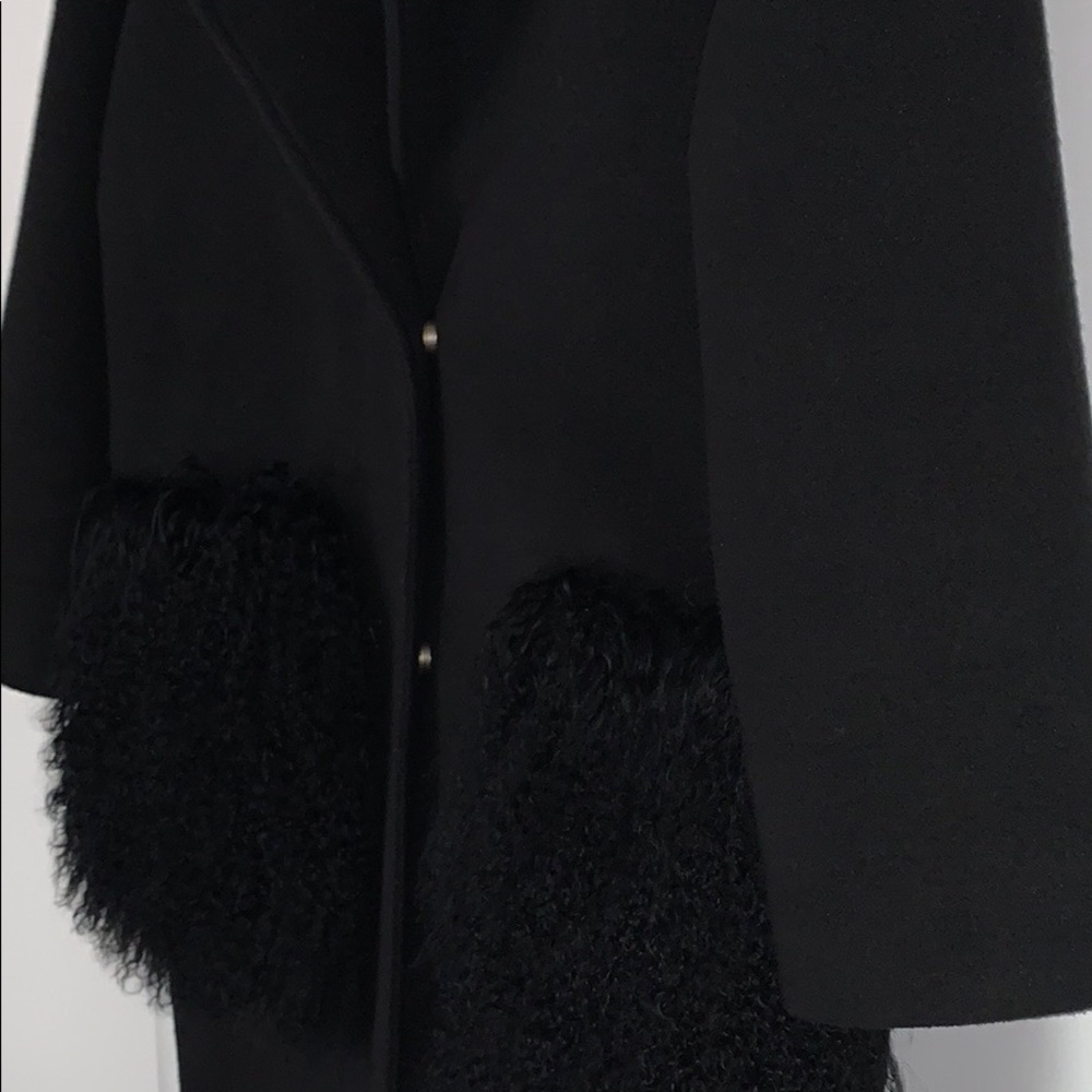 Bella Potemkina Wool-blend Black Coat with Fur - Picture 10 of 13